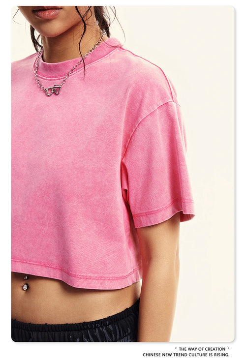 Obsidian Phoenix Luxury Women's Washed Crop T-Shirt