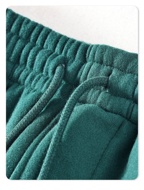 Obsidian Phoenix Unisex Luxury Fleece Sweatpants - 360gsm Loose-Fit Knitted Solid Tracksuit Pants