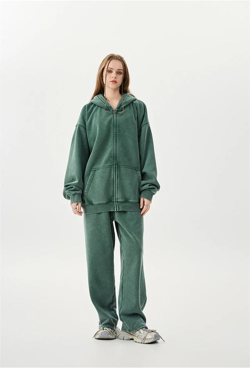 Obsidian Phoenix LuxuryWashed Fleec Hoodie - Oversized Sleeve 355gsm Winter Pullover