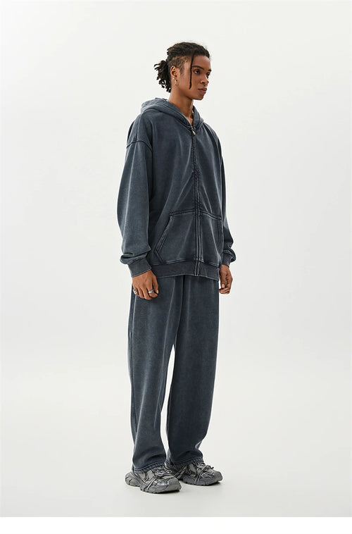 Obsidian Phoenix LuxuryWashed Fleec Hoodie - Oversized Sleeve 355gsm Winter Pullover