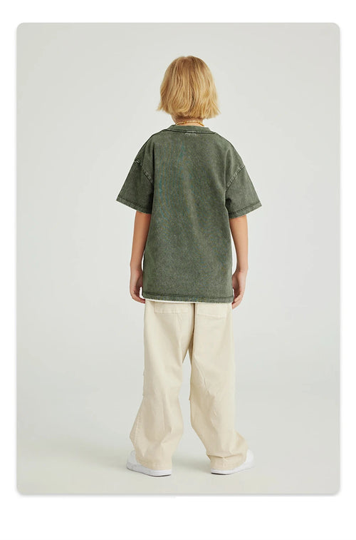 Obsidian Phoenix Luxury Double Knee Cotton Pants - Boys and Girls American Retro Loose Fit Adjustable Carpenter Pants (240gsm)
