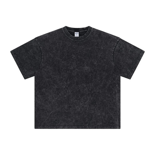 Obsidian Phoenix Unisex Luxury Heavyweight Batik Washed T-Shirt - 325gsm Retro Distressed 100% Cotton Solid Tee