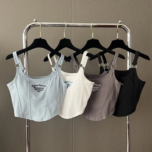 Celestial Comfort Striped Tank Top - Sexy Sleeveless Crop with Built-in Bra Pad, Solid Color Exposed Navel Style - Celestial Comfort Clothing