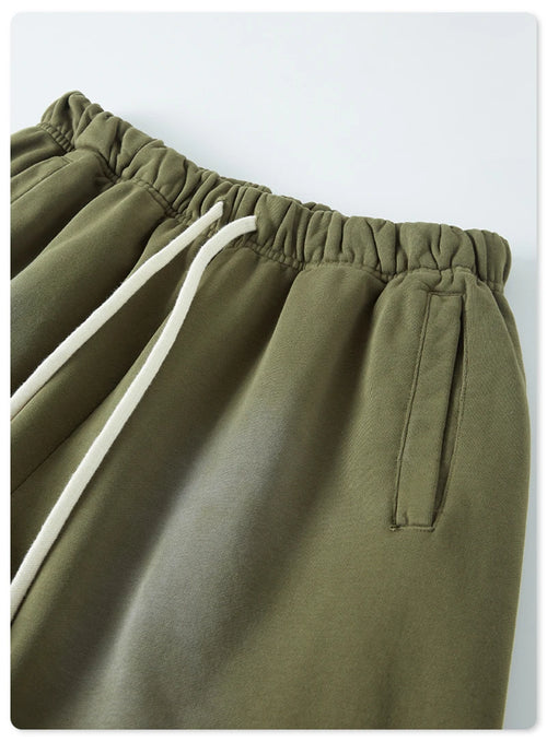 Obsidian Phoenix Unisex Luxury Solid Cotton Shorts - High Street Side-Slit Knee-Length Pants