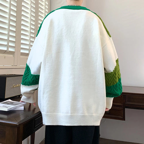 Obsidian Phoenix Luxury Cashmere Patchwork Sweater - High-End Thick Warm Men’s Christmas Pullover Jumper