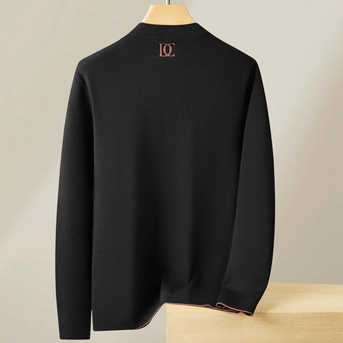 Obsidian Phoenix  {Dule & Caben} Luxury Wool Letter-Printed Sweater - Top-Grade Loose-Fit Men’s Christmas Jumper in Sizes Up to 8XL