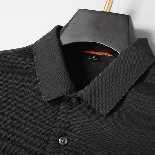 Obsidian Phoenix Luxury Embroidered Polo Shirt - High-End Long Sleeve Men’s Fashion Shirt in Sizes Up to 8XL