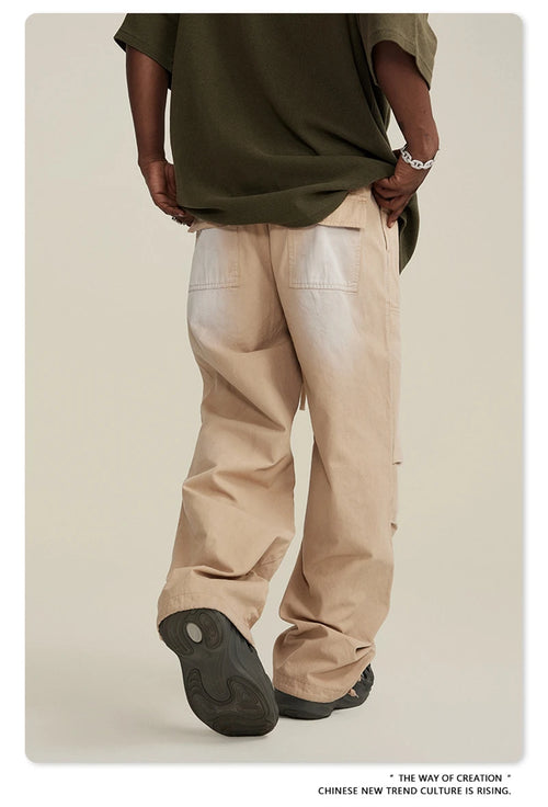 Obsidian Phoenix Unisex Luxury Monkey Washed Cotton Jogger Pants - 270gsm Loose-Fit High Street Cargo Trousers