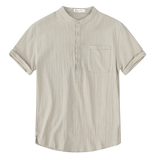 Celestial Comfort Men’s Cotton-Linen Short Sleeve T-Shirt – Breathable & Lightweight Essential - Celestial Comfort Clothing