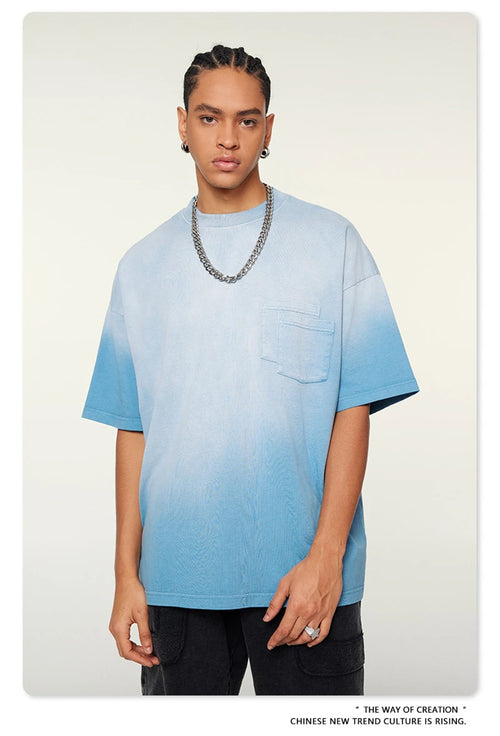 Obsidian Phoenix Unisex Luxury Tie-Dye Cotton T-Shirt - 310gsm Monkey Washed Loose-Fit Tee with Pocket