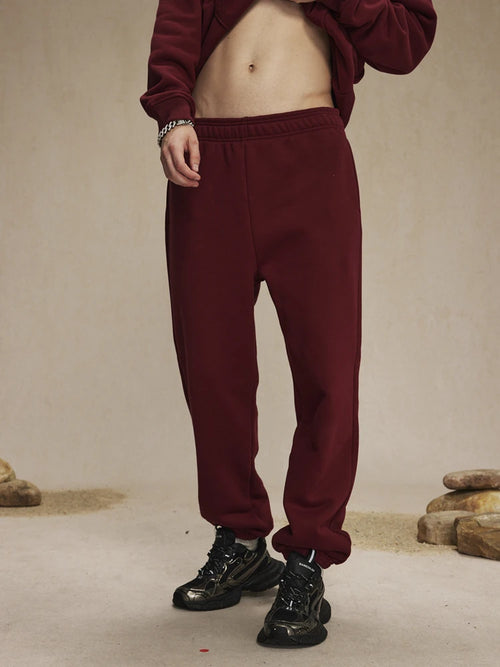 Obsidian Phoenix Unisex Luxury Solid Fleece Sweatpants - 400gsm Basic Loose-Fit Warm Joggers