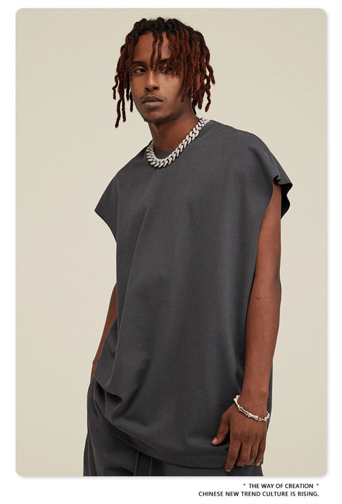 Obsidian Phoenix Unisex Luxury Heavyweight Cotton Tank Top - 305gsm High Street Sleeveless Tee