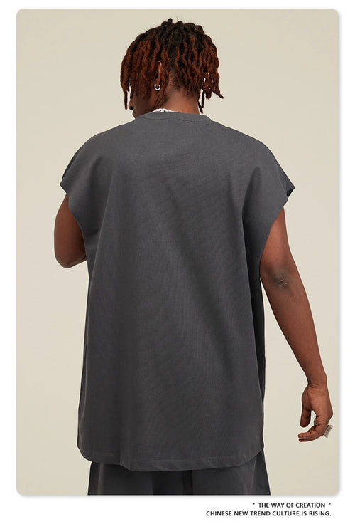 Obsidian Phoenix Unisex Luxury Heavyweight Cotton Tank Top - 305gsm High Street Sleeveless Tee