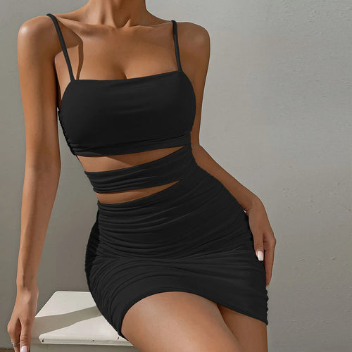 Celestial Comfort Spaghetti Strap Bodycon Mini Dress - Celestial Comfort Clothing