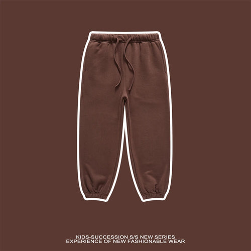 Obsidian Phoenix Luxury Kids' 365gsm Fleece Sweatpants - Unisex Warm Loose-Fit Drawstring Joggers for Boys and Girls