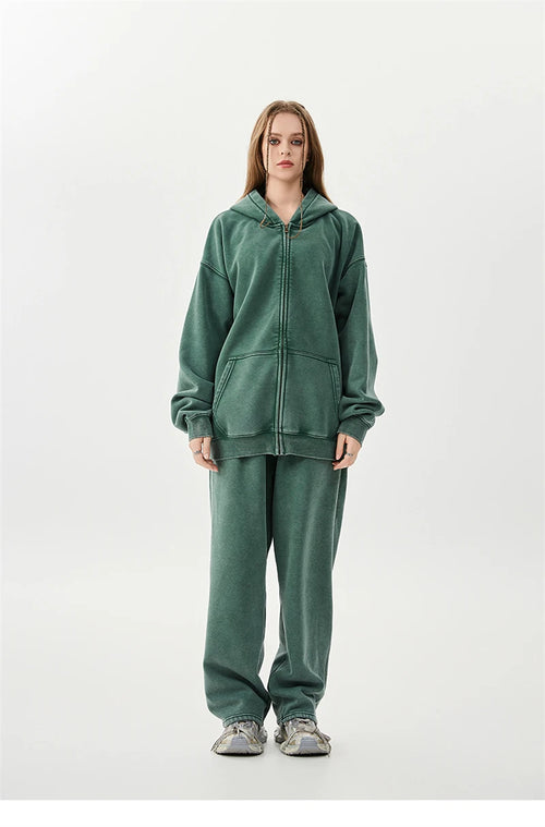 Obsidian Phoenix LuxuryWashed Fleec Hoodie - Oversized Sleeve 355gsm Winter Pullover