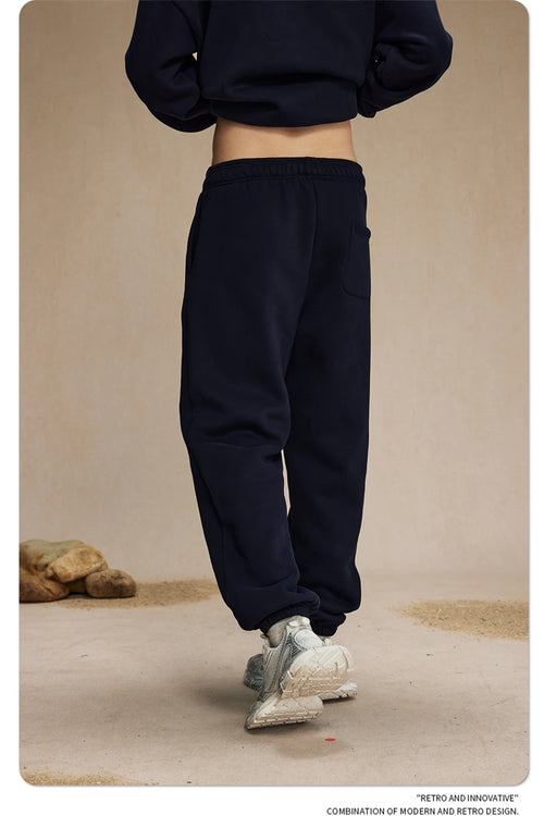 Obsidian Phoenix Unisex Luxury Solid Fleece Sweatpants - 400gsm Basic Loose-Fit Warm Joggers