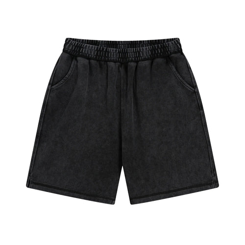 Obsidian Phoenix Unisex Luxury Batik Washed Shorts - 400gsm High Street Knee-Length Cotton Shorts