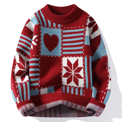 Obsidian Phoenix Luxury Cashmere Sweater - High-End Hip Hop Printed Men’s Christmas Jumper Pullover