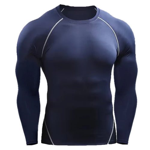 Obsidian Phoenix Men's Luxury Compression Long Sleeve T-Shirt - Elastic Gym and Fitness Training Athletic Running Top