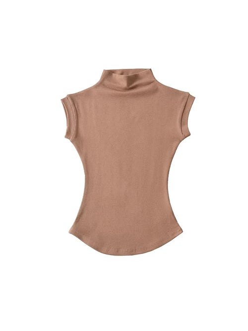 Obsidian Phoenix Women's Luxury Sleeveless Turtleneck Top