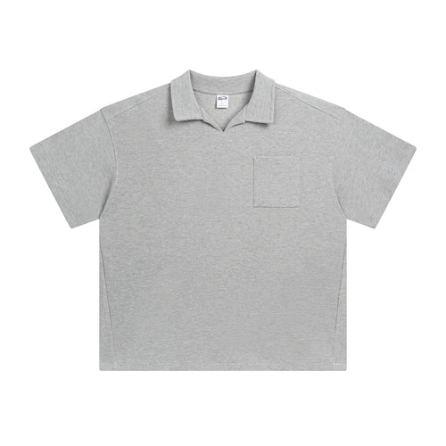 Obsidian Phoenix Unisex Luxury Heavyweight Waffle T-Shirt - 330gsm Oversized Turn-Down Collar Tee with Pocket