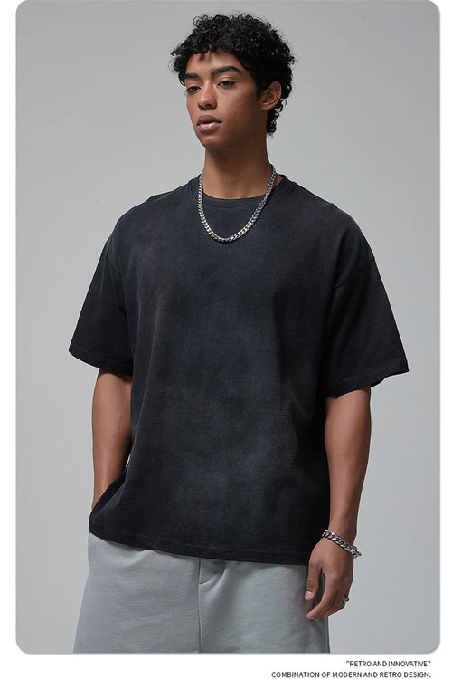 Obsidian Phoenix Unisex Luxury Monkey Washed T-Shirt - 250gsm Oversized No-Shrink Solid Cotton Tee