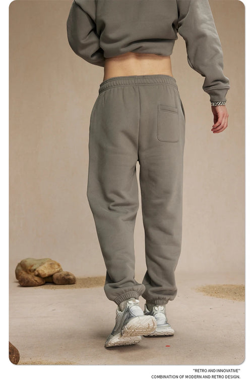 Obsidian Phoenix Unisex Luxury Solid Fleece Sweatpants - 400gsm Basic Loose-Fit Warm Joggers