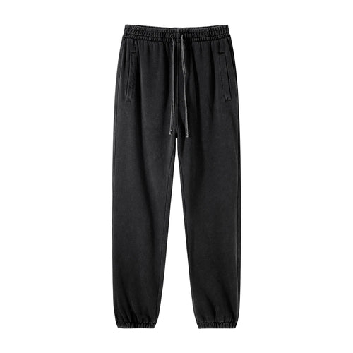 Obsidian Phoenix Luxury 420gsm Batik Washed Cotton Sweatpants - Unisex Loose-Fit Heavyweight Retro Joggers