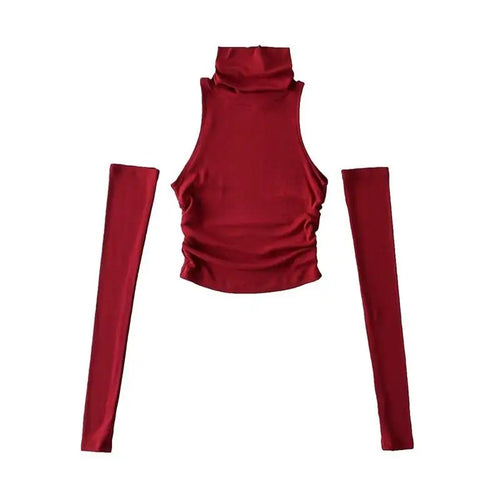 Celestial Comfort Turtleneck Crop Top - Oversleeve, Slim Fit Streetwear Tee - Celestial Comfort Clothing