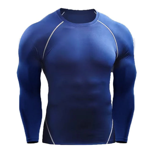 Obsidian Phoenix Men's Luxury Compression Long Sleeve T-Shirt - Elastic Gym and Fitness Training Athletic Running Top