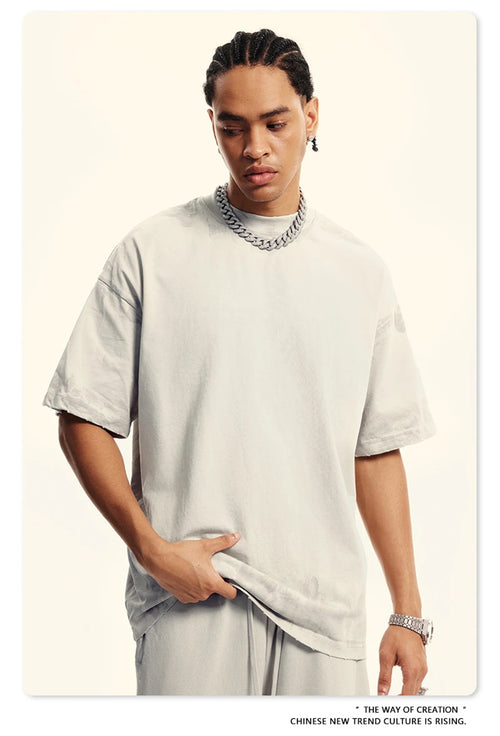 Obsidian Phoenix Unisex Luxury Paint Washed T-Shirt - 305gsm High Street Cotton O-Neck Tee