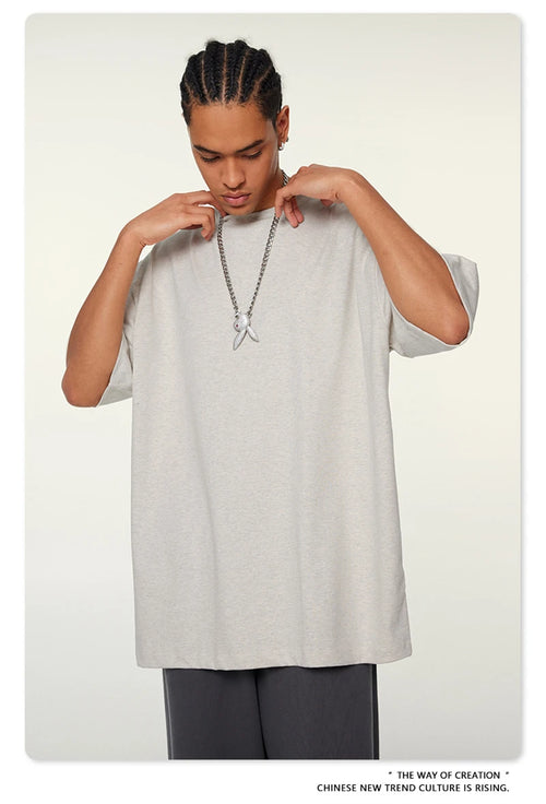 Obsidian Phoenix Unisex Luxury Heavyweight T-Shirt - 345gsm Solid Loose-Fit 100% Cotton Basic Tee
