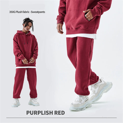 Obsidian Phoenix Luxury 350gsm Fleece Sweatpants - Unisex Casual Loose-Fit Warm Joggers in 18 Colors