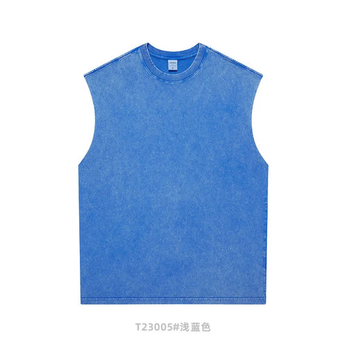 Obsidian Phoenix Unisex Luxury Batik Washed Tank Top - 250gsm Retro Loose-Fit Sleeveless Sport Tee