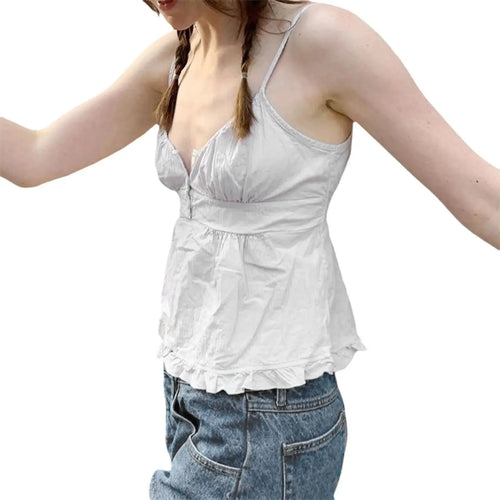 Celestial Comfort Retro Kawaii Ruffle Crop Top - Celestial Comfort Clothing