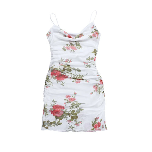 Obsidian Phoenix Women's Luxury Sweet Printed Halter Dress