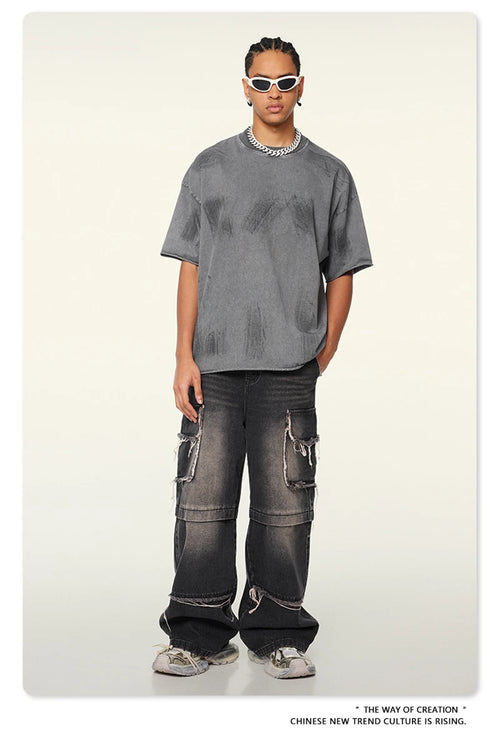 Obsidian Phoenix Unisex Luxury Paint Washed T-Shirt - 310gsm Vintage High Street Cotton Tee