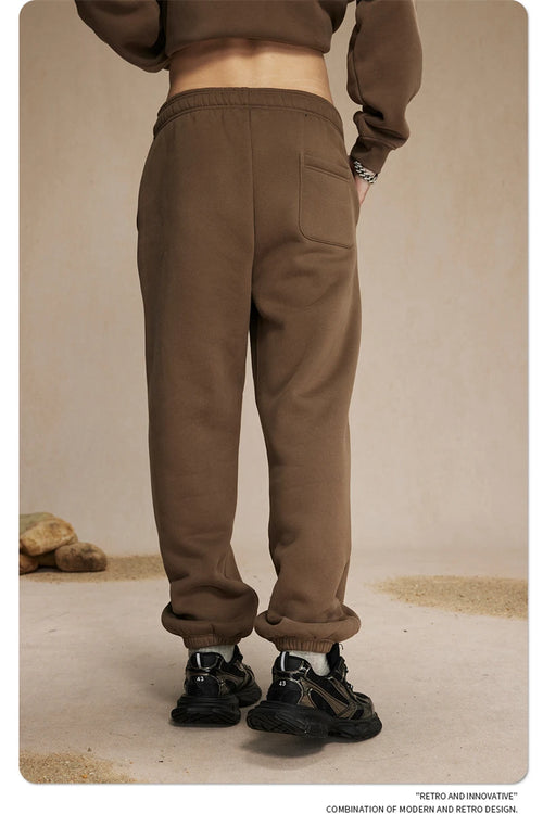 Obsidian Phoenix Unisex Luxury Solid Fleece Sweatpants - 400gsm Basic Loose-Fit Warm Joggers