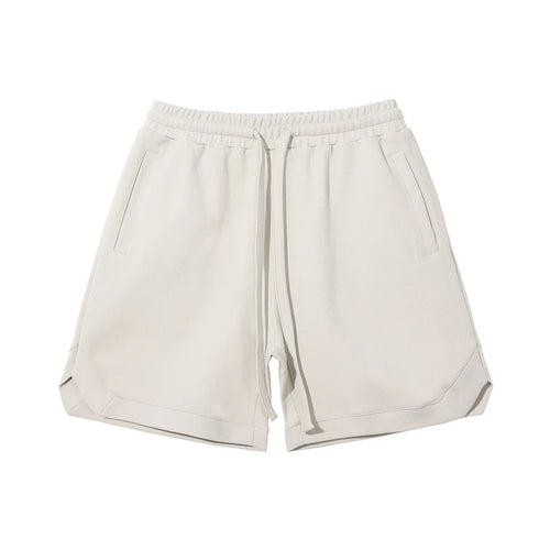 Obsidian Phoenix Unisex Luxury Solid Cotton Shorts - High Street Side-Slit Knee-Length Shorts