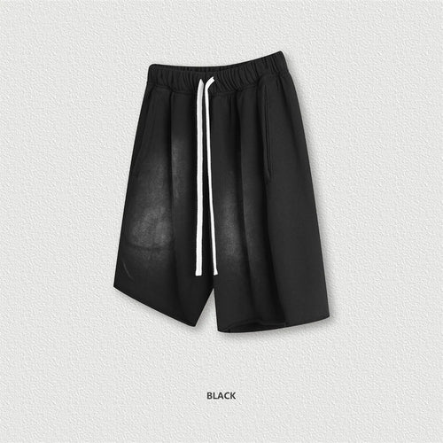 Obsidian Phoenix Unisex Luxury Solid Cotton Shorts - High Street Side-Slit Knee-Length Pants