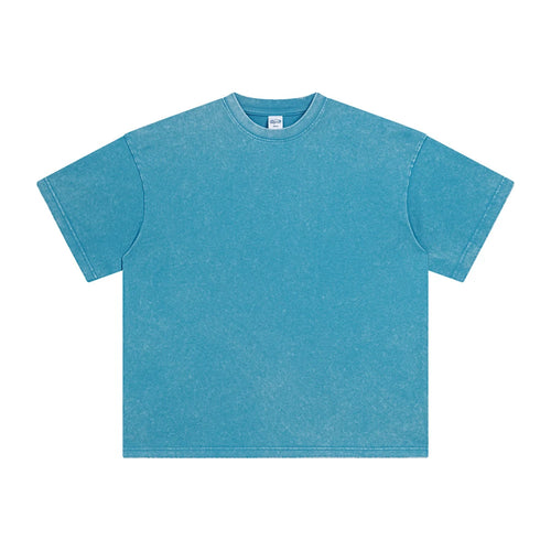 Obsidian Phoenix Unisex Luxury Heavyweight Batik Washed T-Shirt - 325gsm Retro Distressed 100% Cotton Solid Tee