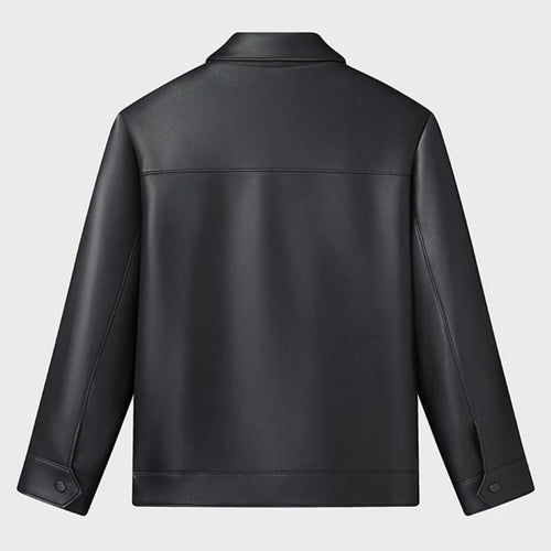 Obsidian Phoenix Luxury Business Casual Leather Jacket - High-End Loose-Fit Men’s Leather Coat in Sizes Up to 8XL