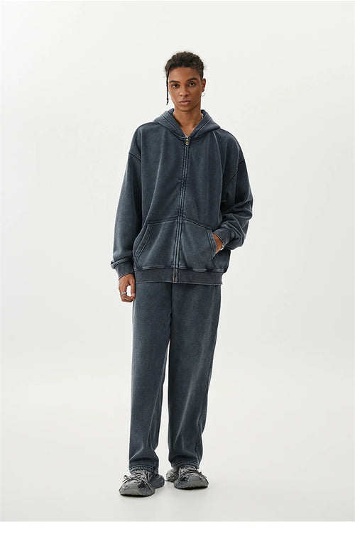 Obsidian Phoenix LuxuryWashed Fleec Hoodie - Oversized Sleeve 355gsm Winter Pullover