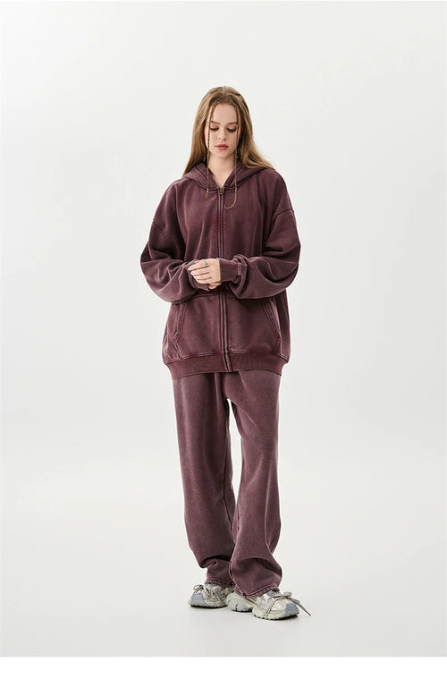 Obsidian Phoenix LuxuryWashed Fleec Hoodie - Oversized Sleeve 355gsm Winter Pullover