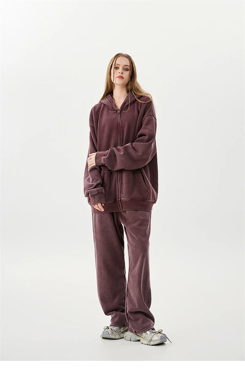 Obsidian Phoenix LuxuryWashed Fleec Hoodie - Oversized Sleeve 355gsm Winter Pullover