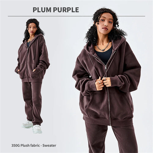 Obsidian Phoenix Luxury 350gsm Fleece Sweatpants and Zipper Hoodie Set