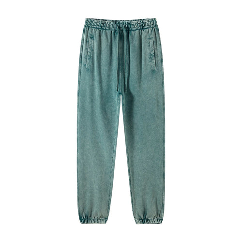 Obsidian Phoenix Luxury 420gsm Batik Washed Cotton Sweatpants - Unisex Loose-Fit Heavyweight Retro Joggers