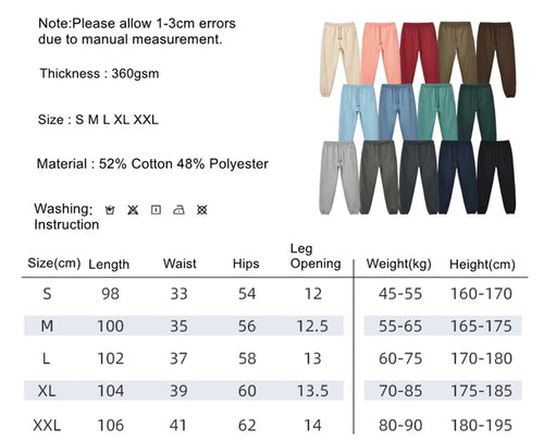 Obsidian Phoenix Unisex Luxury Fleece Sweatpants - 360gsm Loose-Fit Knitted Solid Tracksuit Pants