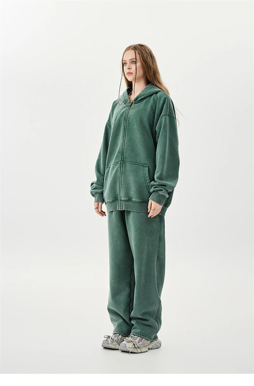 Obsidian Phoenix LuxuryWashed Fleec Hoodie - Oversized Sleeve 355gsm Winter Pullover